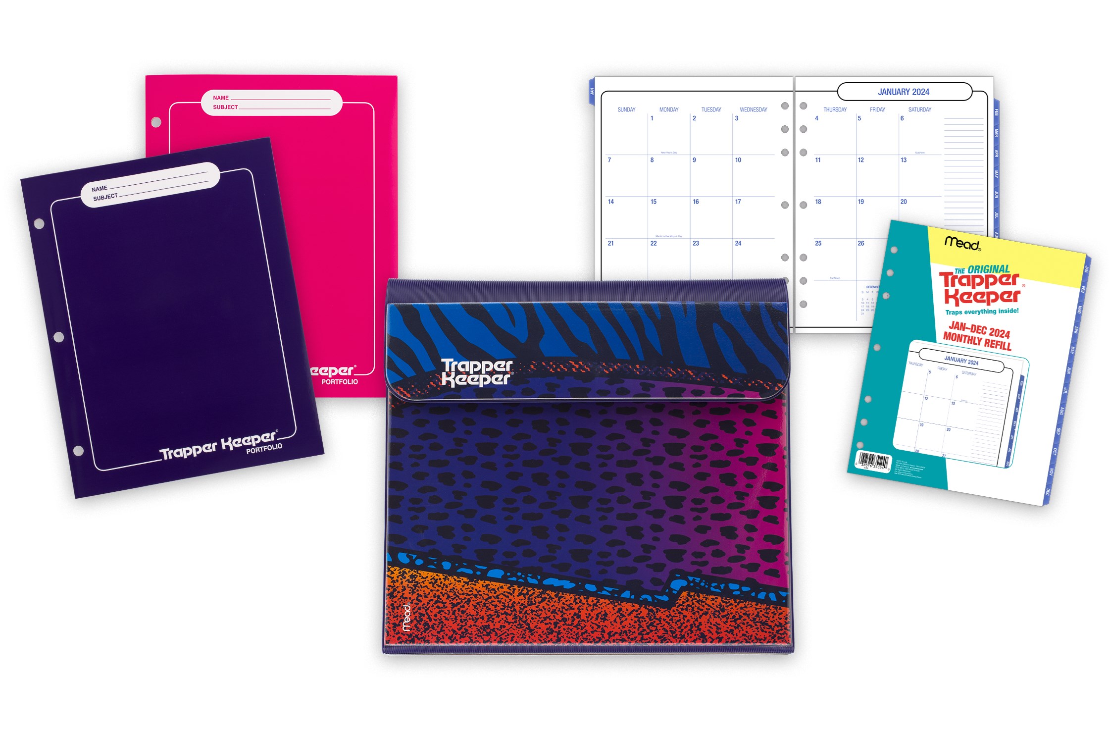 Trapper Keeper® 2024 Monthly Planning Bundle, Animal, Folio Size